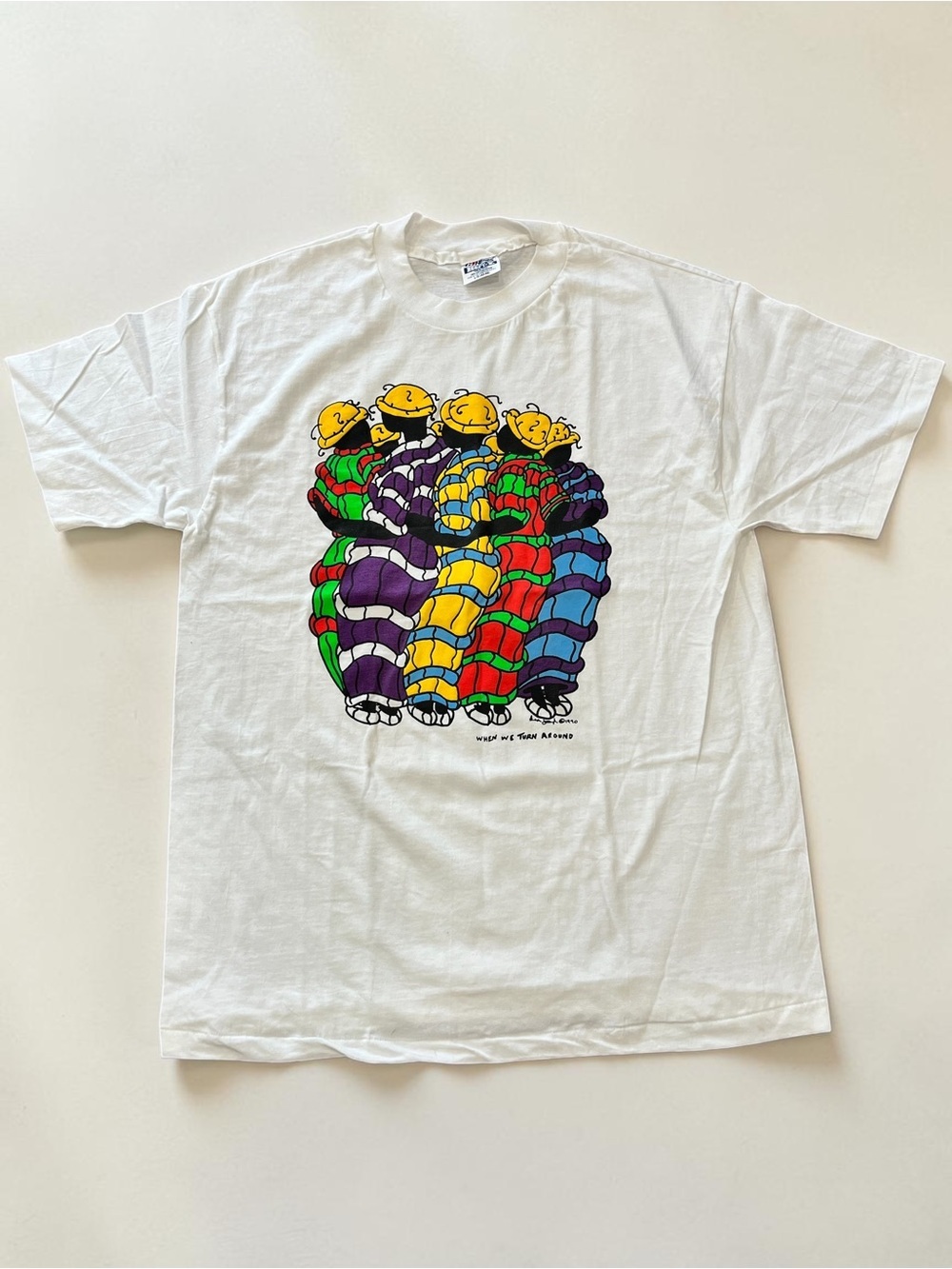 Vintage 1990 Brian Joseph Bydeeman Art When We Turn Around Deadstock t shirt